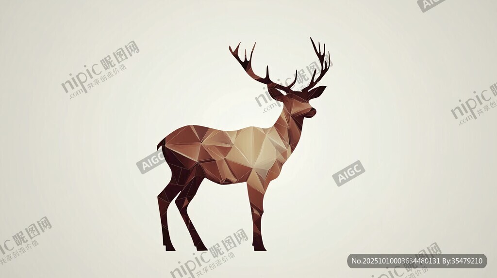 几何风格鹿插画