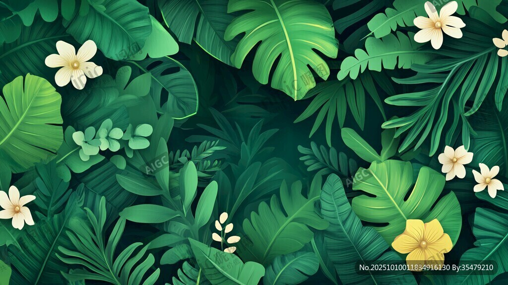 热带植物花卉背景图