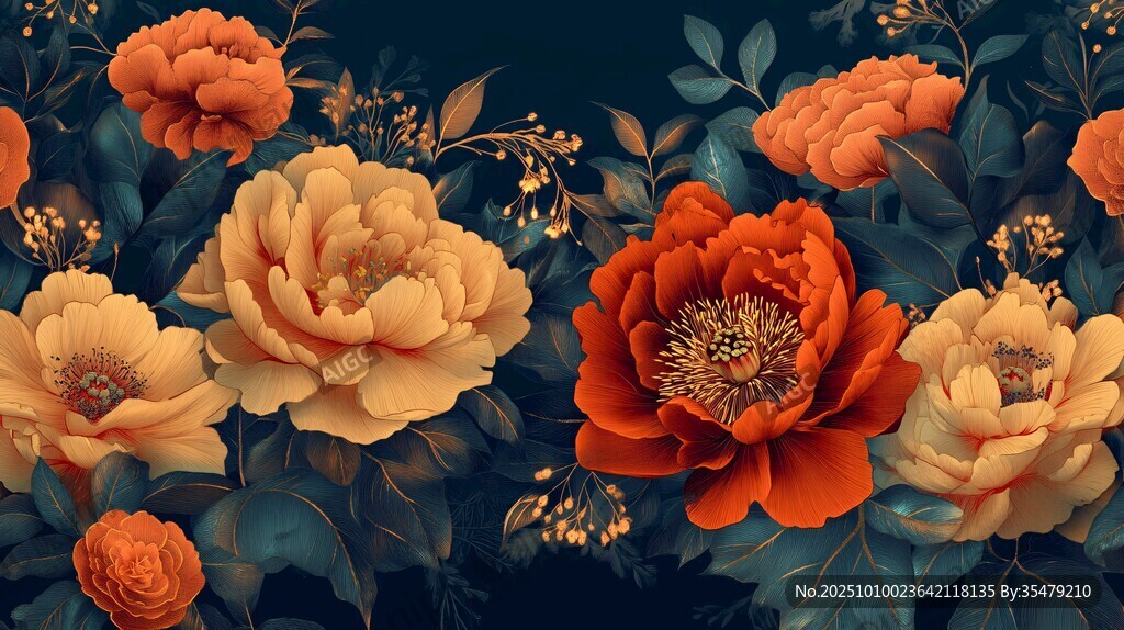 绚丽多彩的绽放花朵
