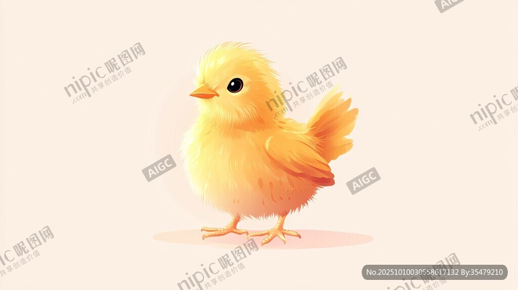 可爱小黄鸡插画