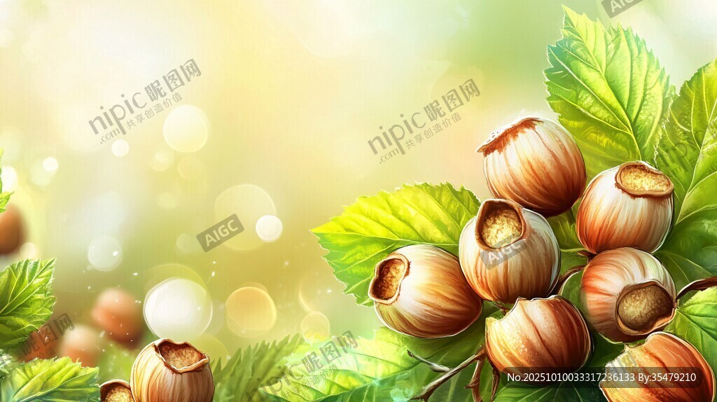 榛果绿叶 清新自然画面