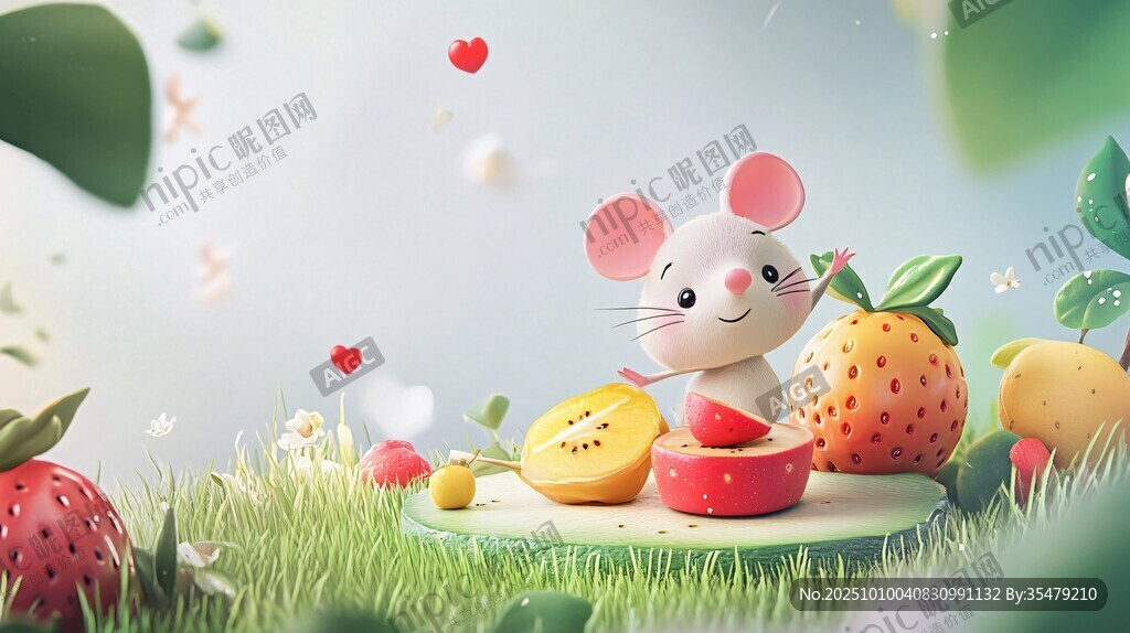 萌鼠享水果 开启甜蜜时光