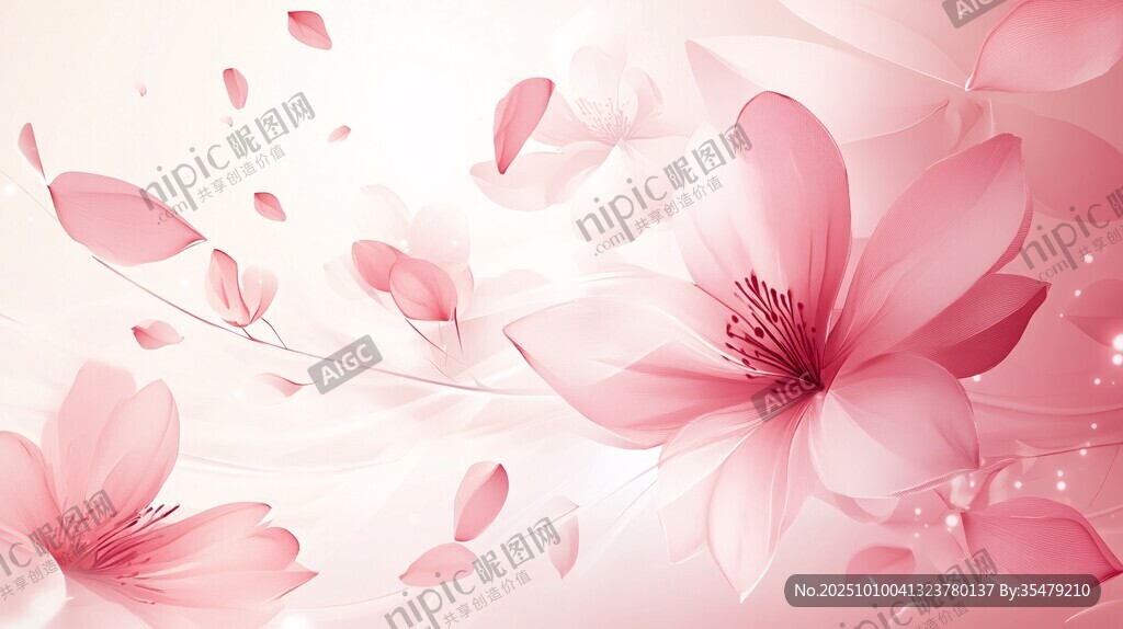 梦幻粉色花朵背景图