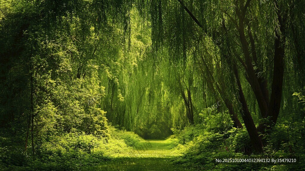 翠绿幽径 森林深处的诗意景象
