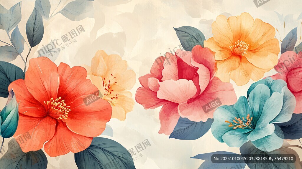 缤纷花卉图案 绽放自然之美