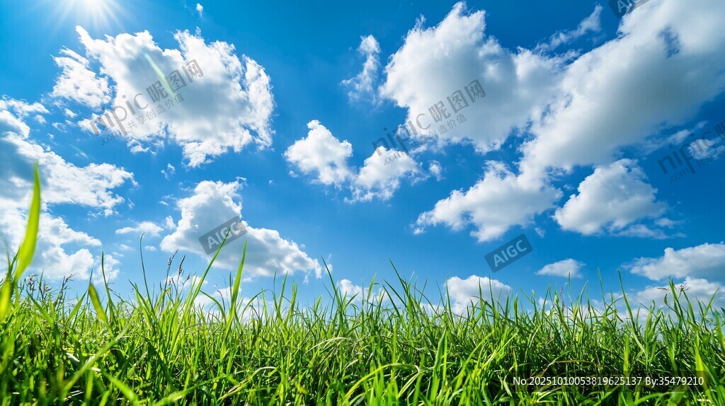 蓝天绿地 清新自然美景