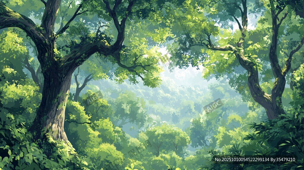 梦幻绿意森林景观