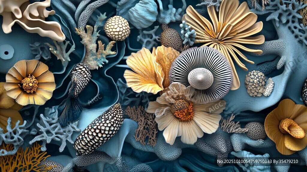 梦幻海洋风立体花卉组合