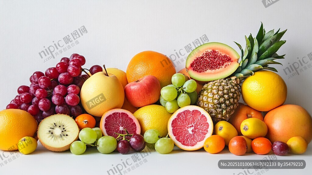 缤纷多彩的新鲜水果组合