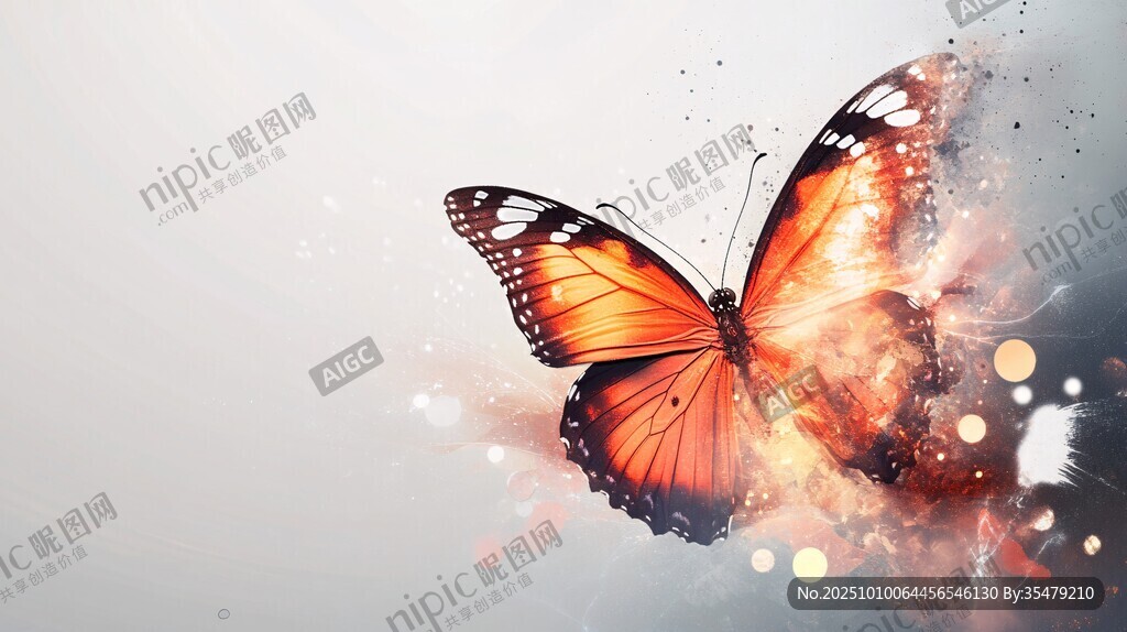 梦幻蝴蝶绽放绚丽光彩
