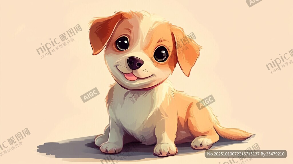 可爱萌趣小狗插画形象