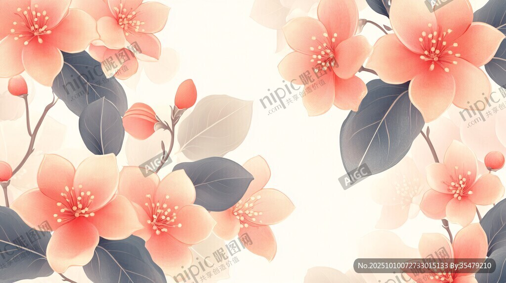粉色花卉背景图