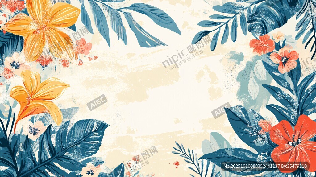 热带花卉背景图