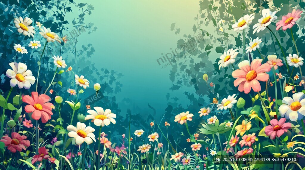 梦幻花海背景图