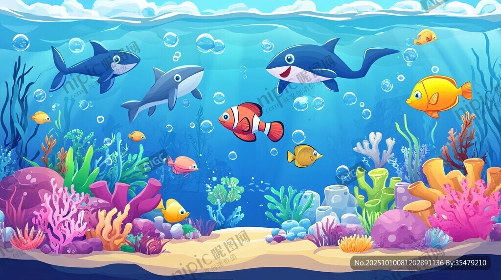 海底世界的多彩海洋生物