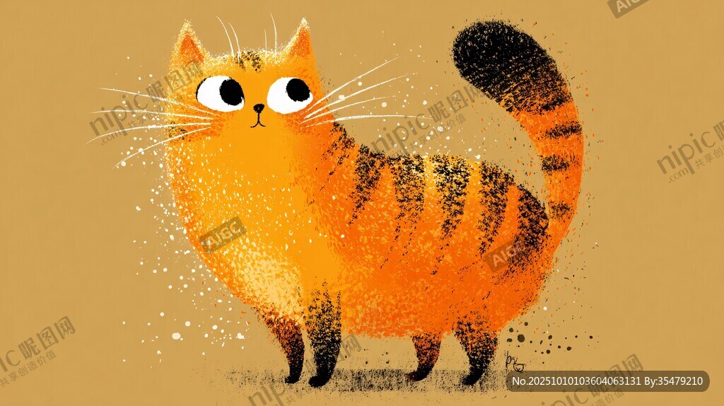 可爱橘猫插画