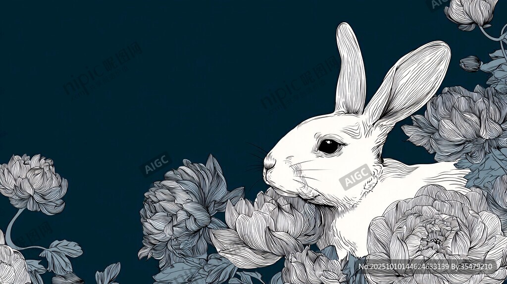 兔子隐于繁花间