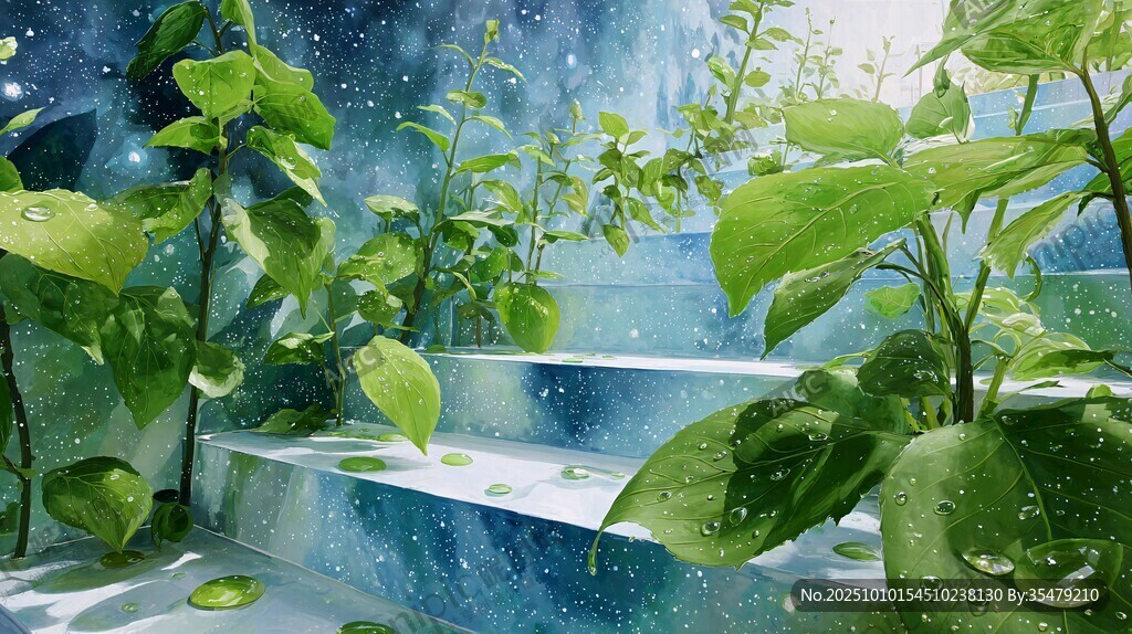 梦幻绿植阶梯的奇幻景象
