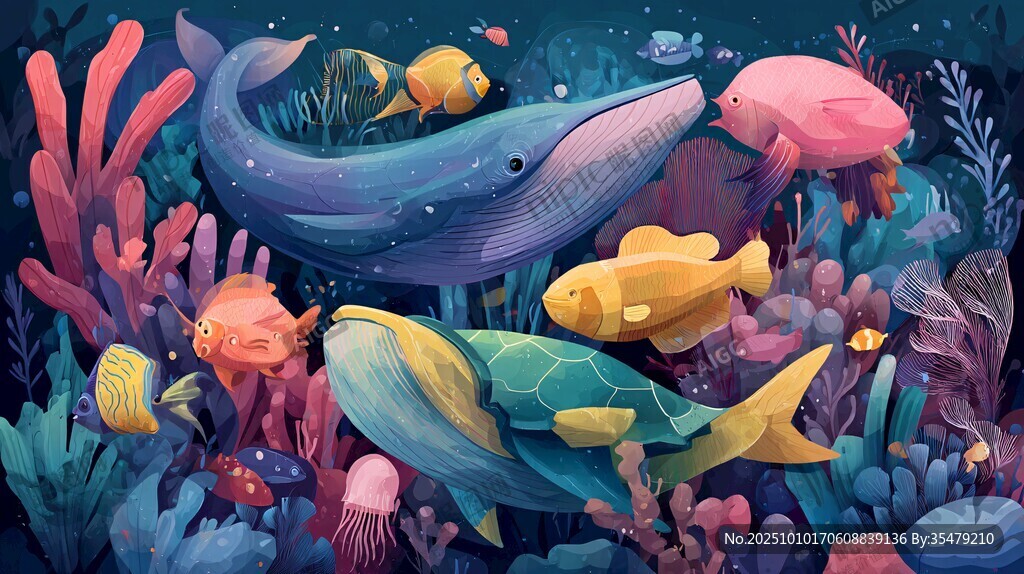 梦幻海底世界的多彩生物