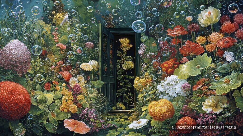 梦幻花卉中的神秘之门