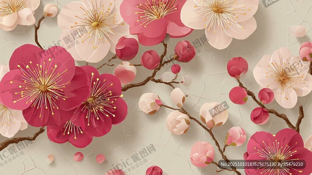 春日繁花绽放美丽景象