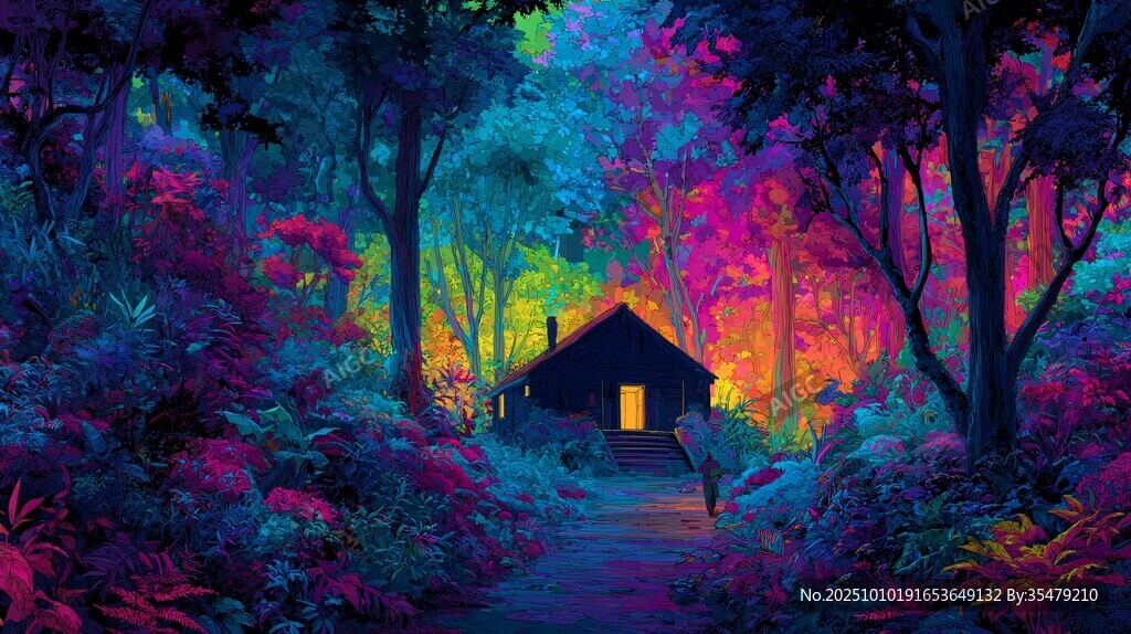 梦幻森林中的温馨小屋