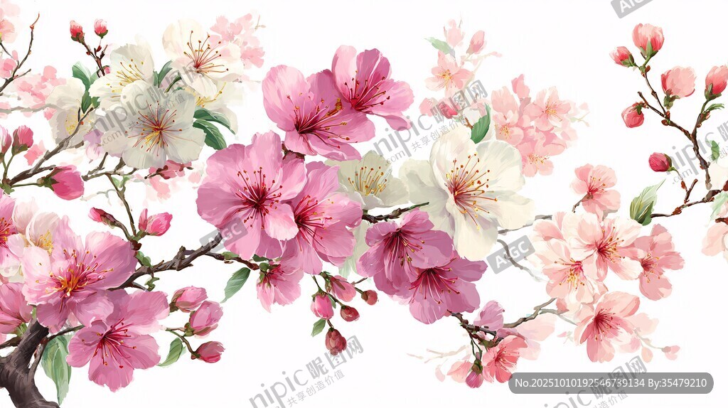 烂漫春花绽放枝头