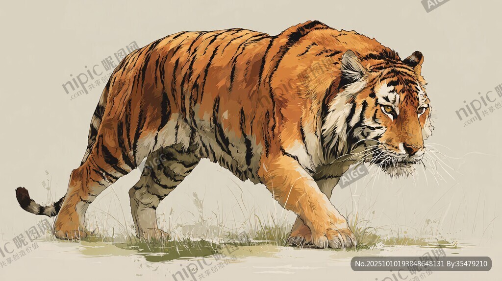 行走的斑斓猛虎