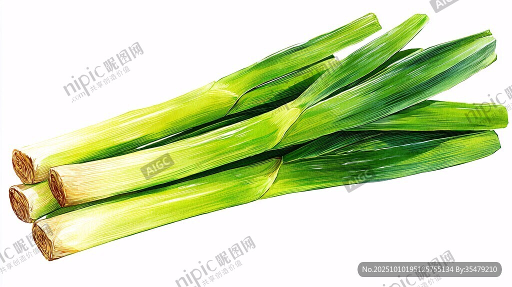 新鲜翠绿大葱 水灵葱茎