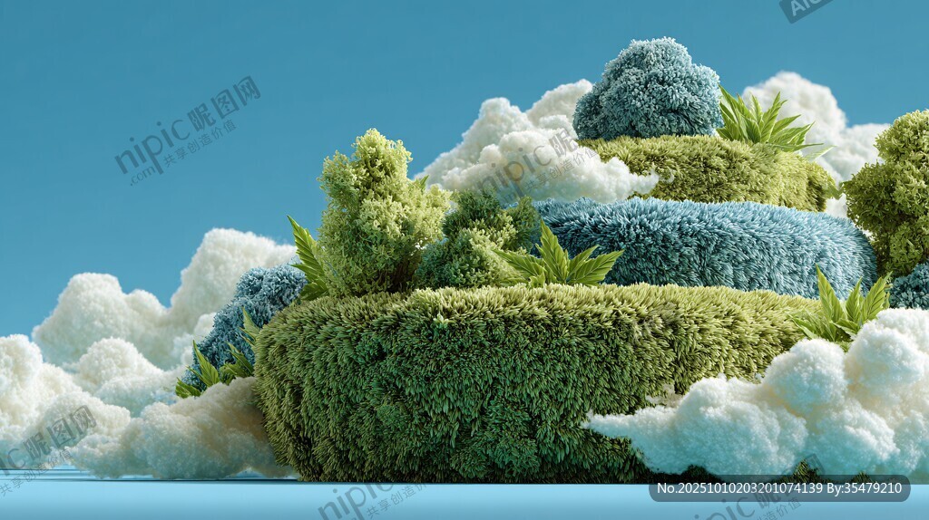 梦幻绿植云朵微景观