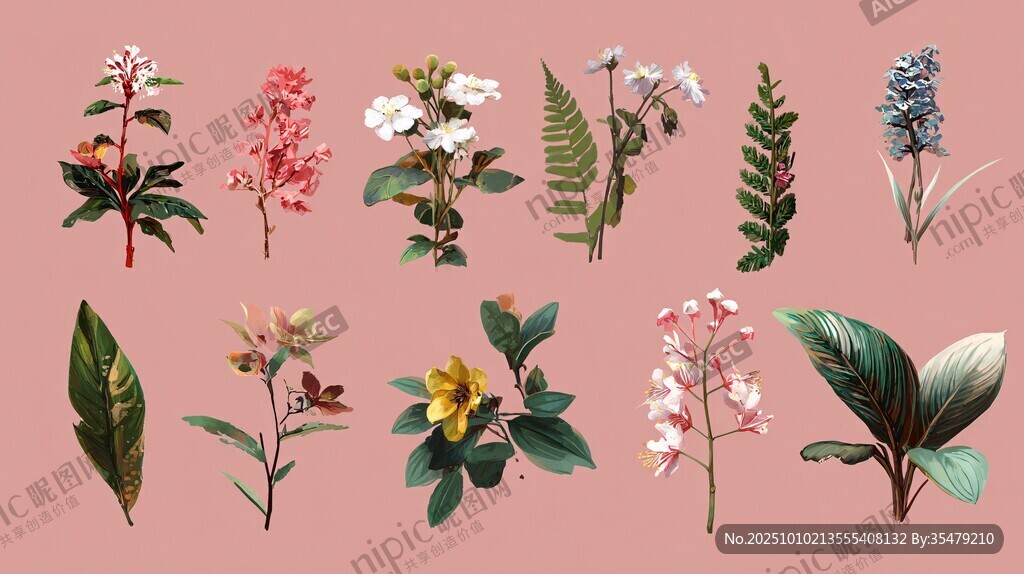 多样花卉绿植集合展示