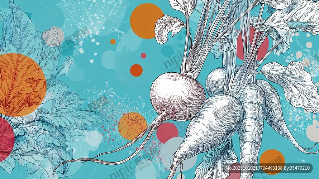 手绘萝卜插画 清新风格