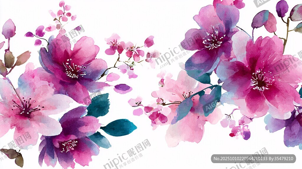 水彩花卉装饰图案