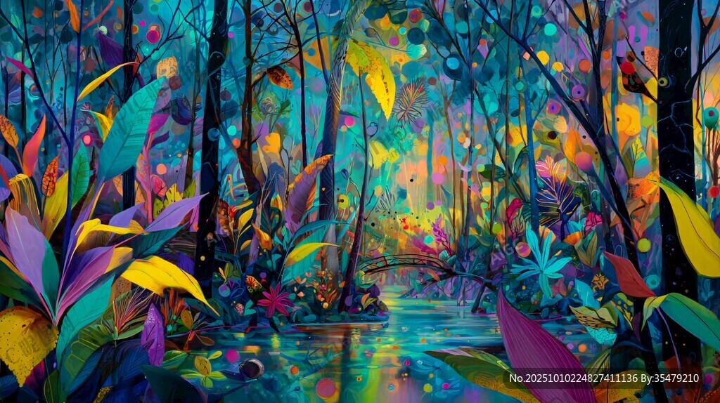 梦幻斑斓的雨林奇幻景象