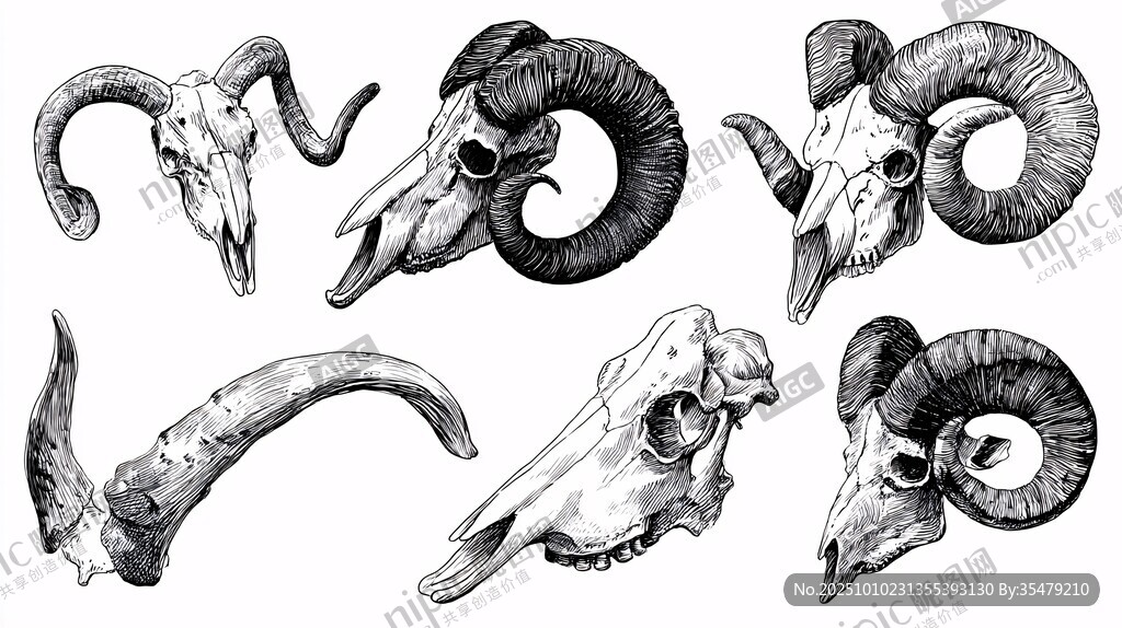 羊头骨插画集合