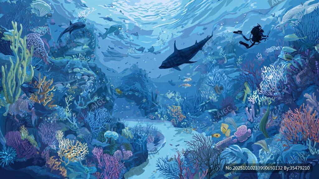 梦幻海底世界潜水场景