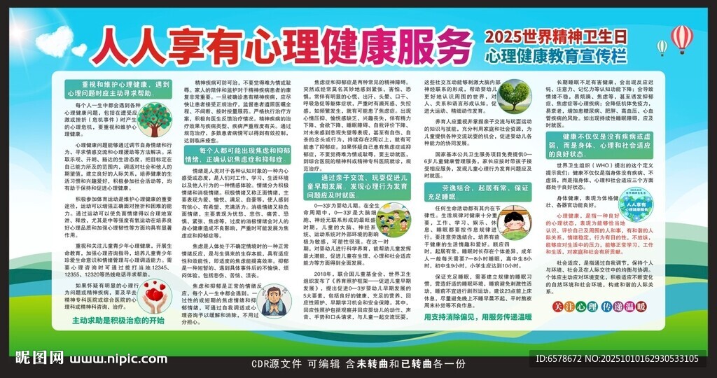 2025世界精神卫生日宣传栏