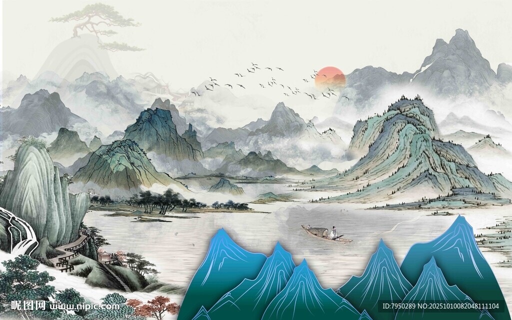 水墨山水间的壮丽风光