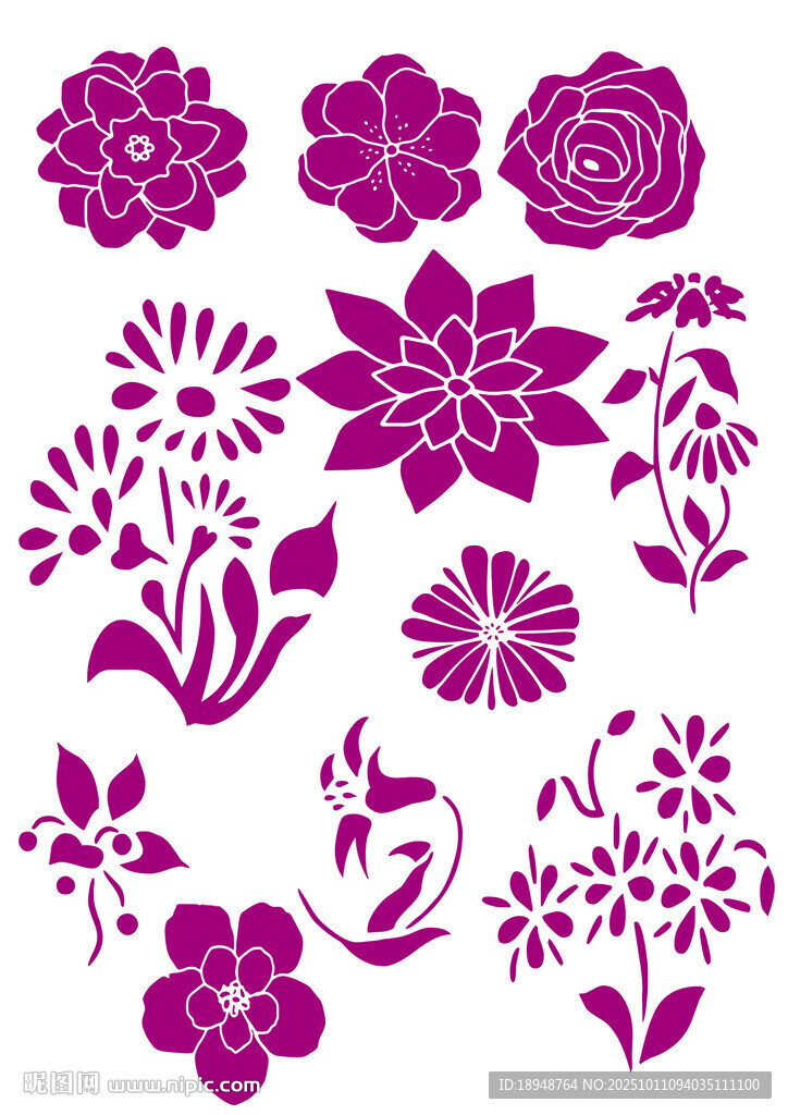 花卉图案集合简笔画