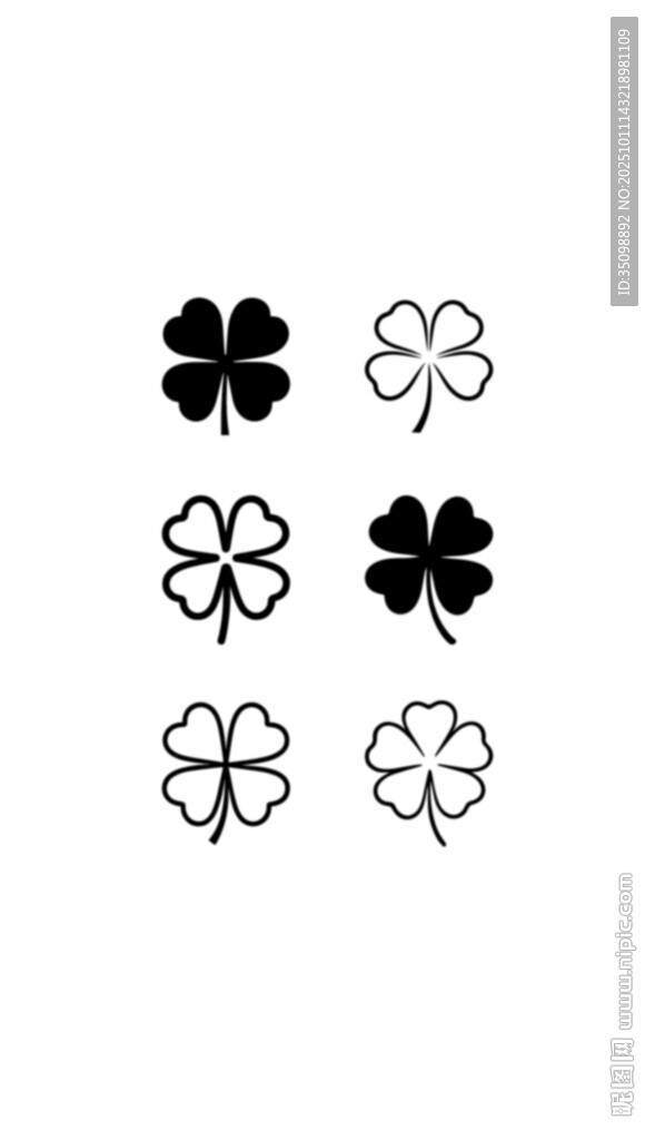 简约四叶草图案设计元素