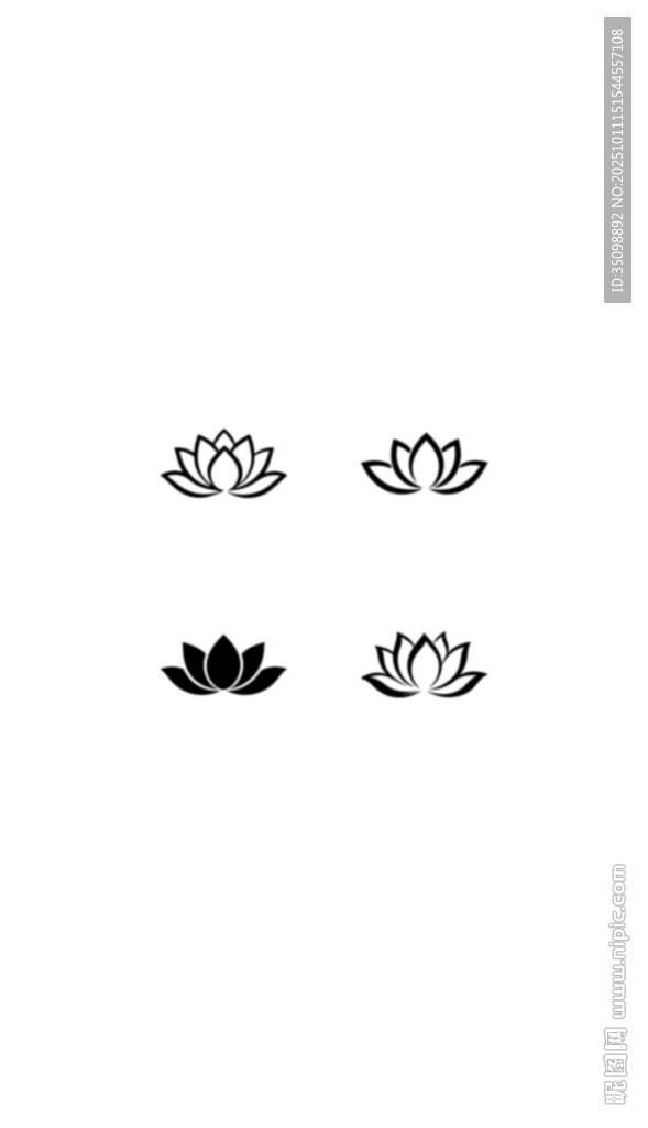 简约莲花图案纹身贴设计