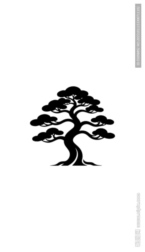 简约中式风格松树图案
