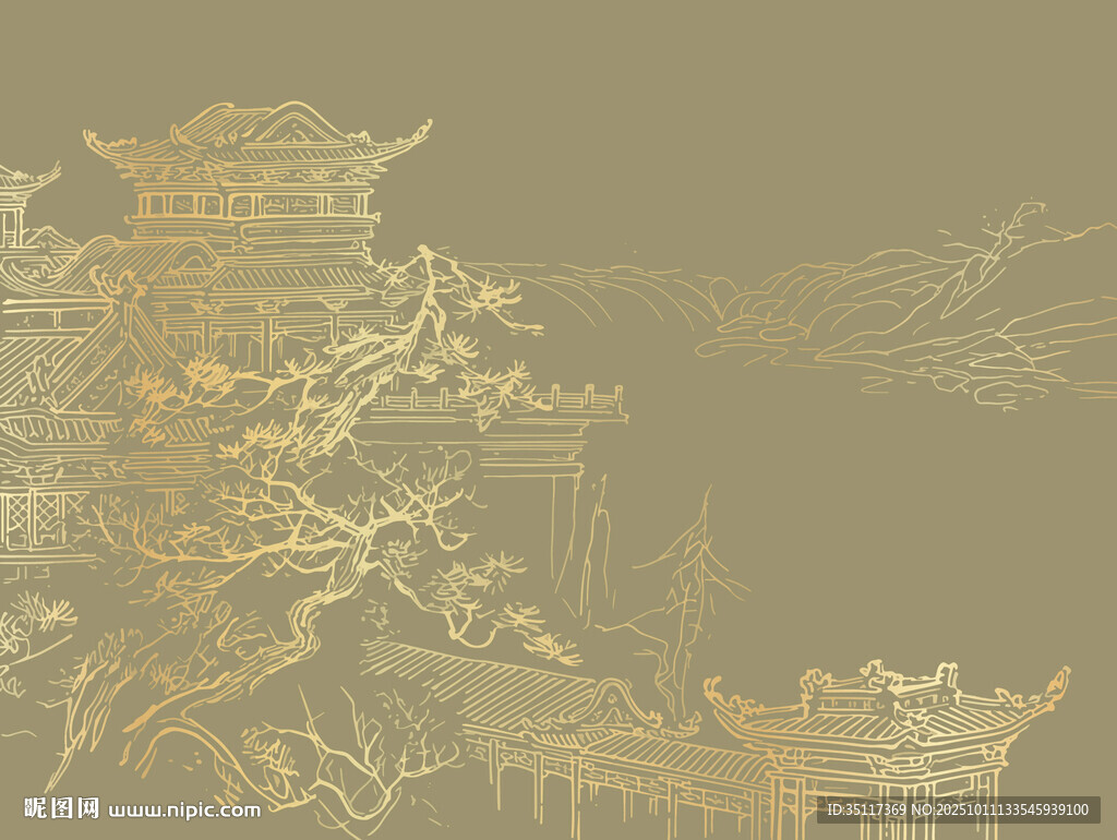 新中式壁纸壁画装饰画