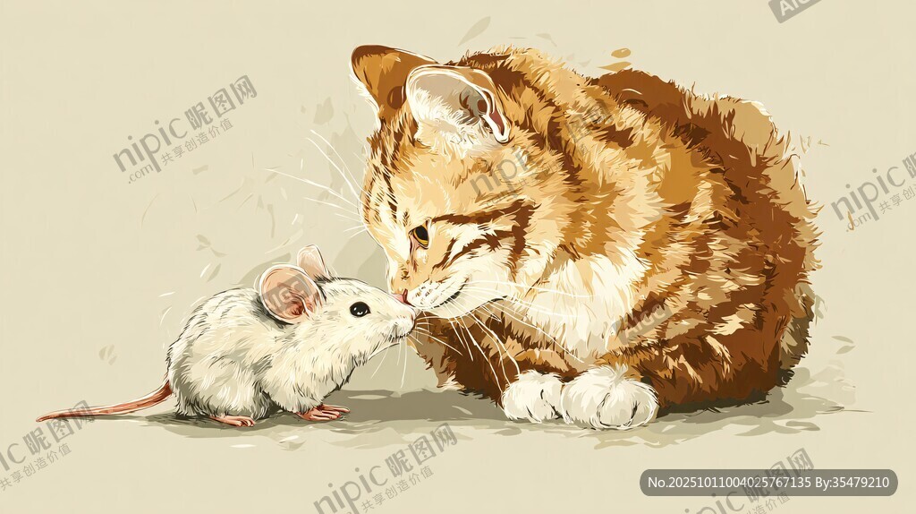 猫鼠亲昵一刻