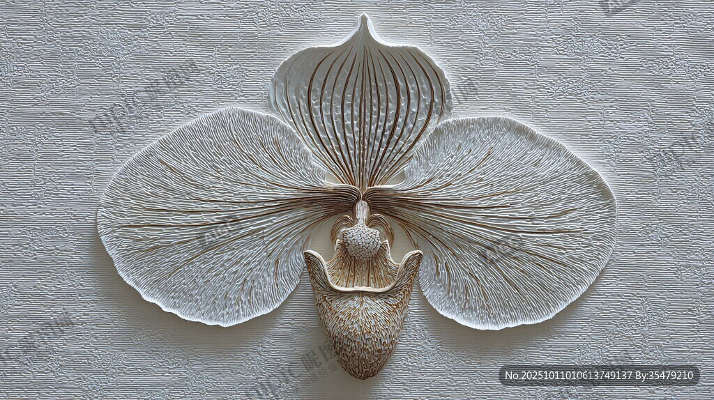 白色立体兰花艺术雕刻作品