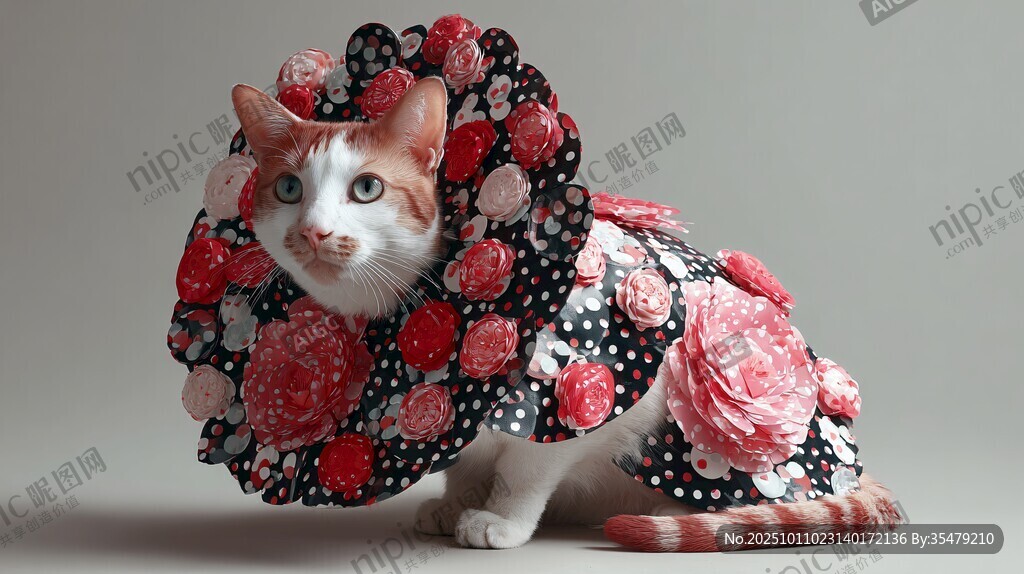 猫咪华丽花饰装
