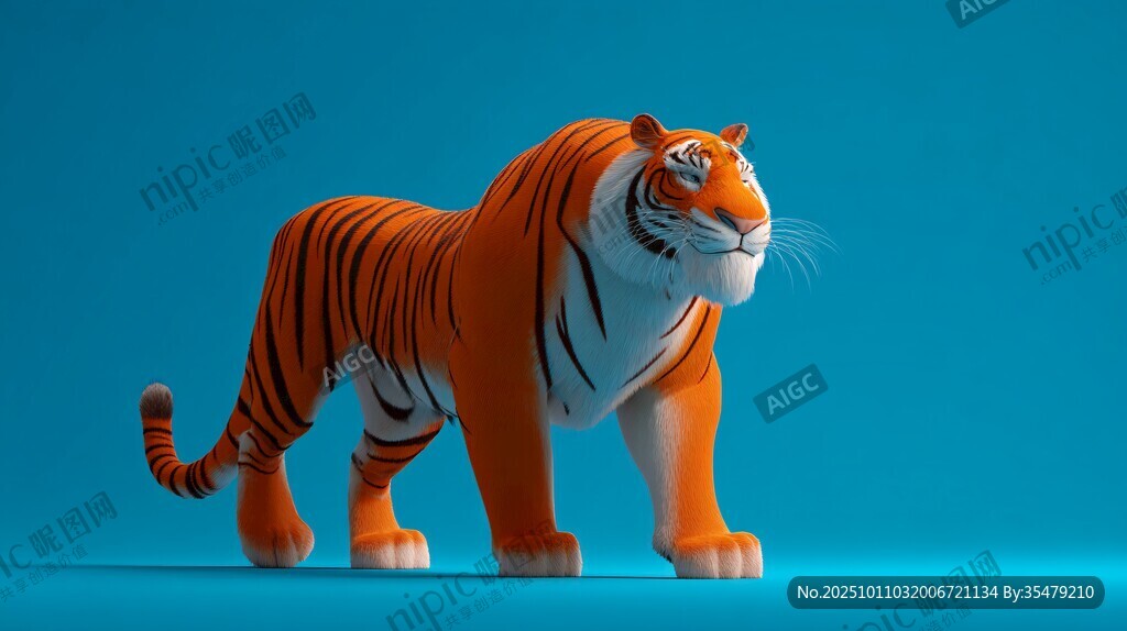 3D卡通老虎形象展示