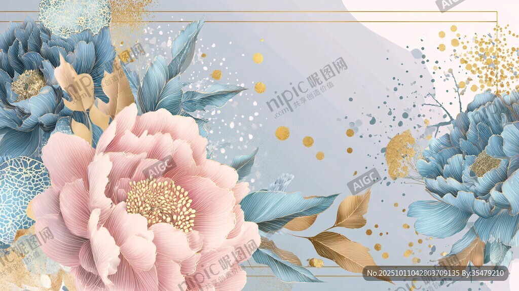 梦幻花卉背景图