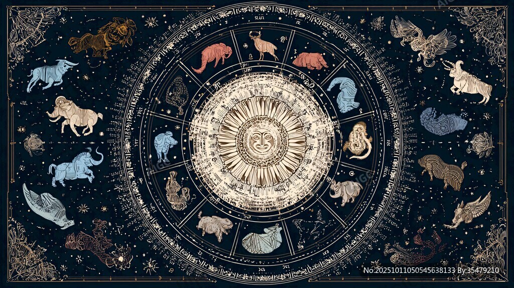 精美十二星象神秘图案