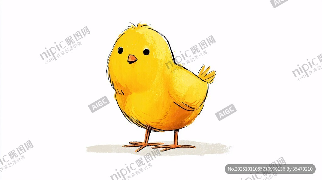 可爱小黄鸡插画